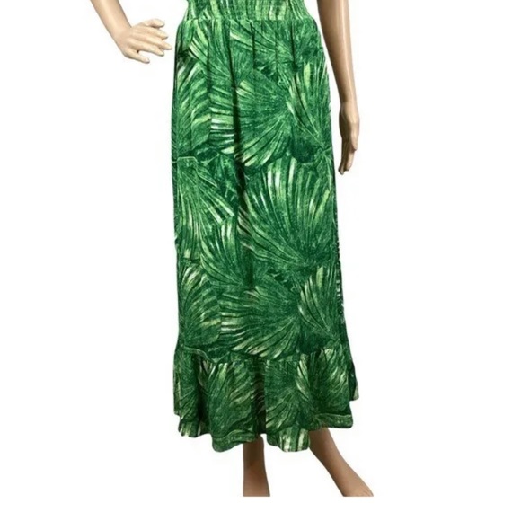 C&C California Maxi Dress Size 8 Green Palm Tropical Sleeveless Casual - Picture 3 of 8